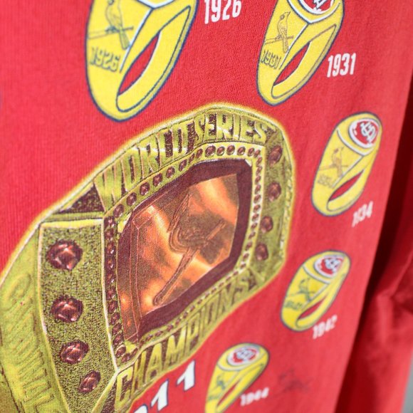 STL "Got Rings?" 2011 WS champs Large Red Tee - Picture 5 of 5